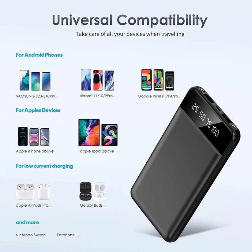 Ультратонкий портативный зарядное устройство 2 в 1