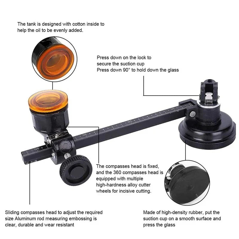 Прочный ручной круглый стеклорез