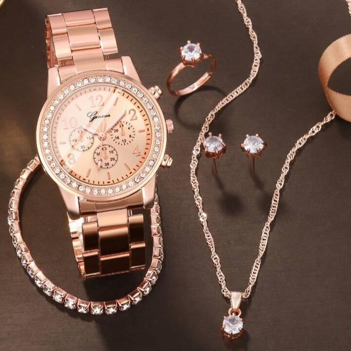 Часы и набор украшений 6 предметов