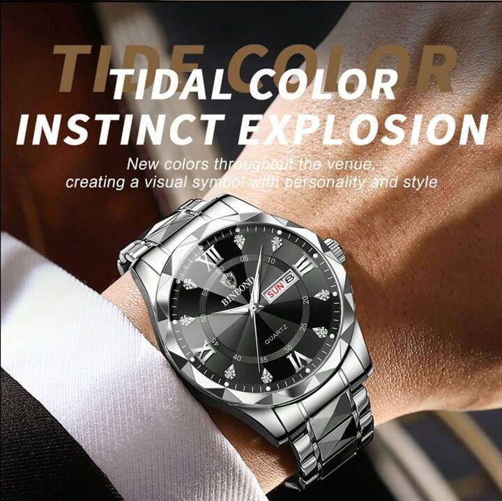 Кварцевые часы из нержавеющей стали BINBOND