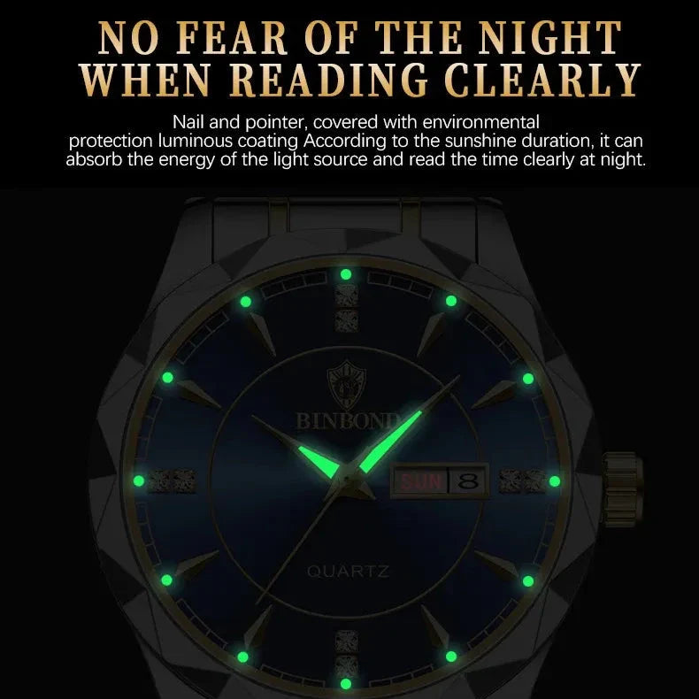 Кварцевые часы из нержавеющей стали BINBOND