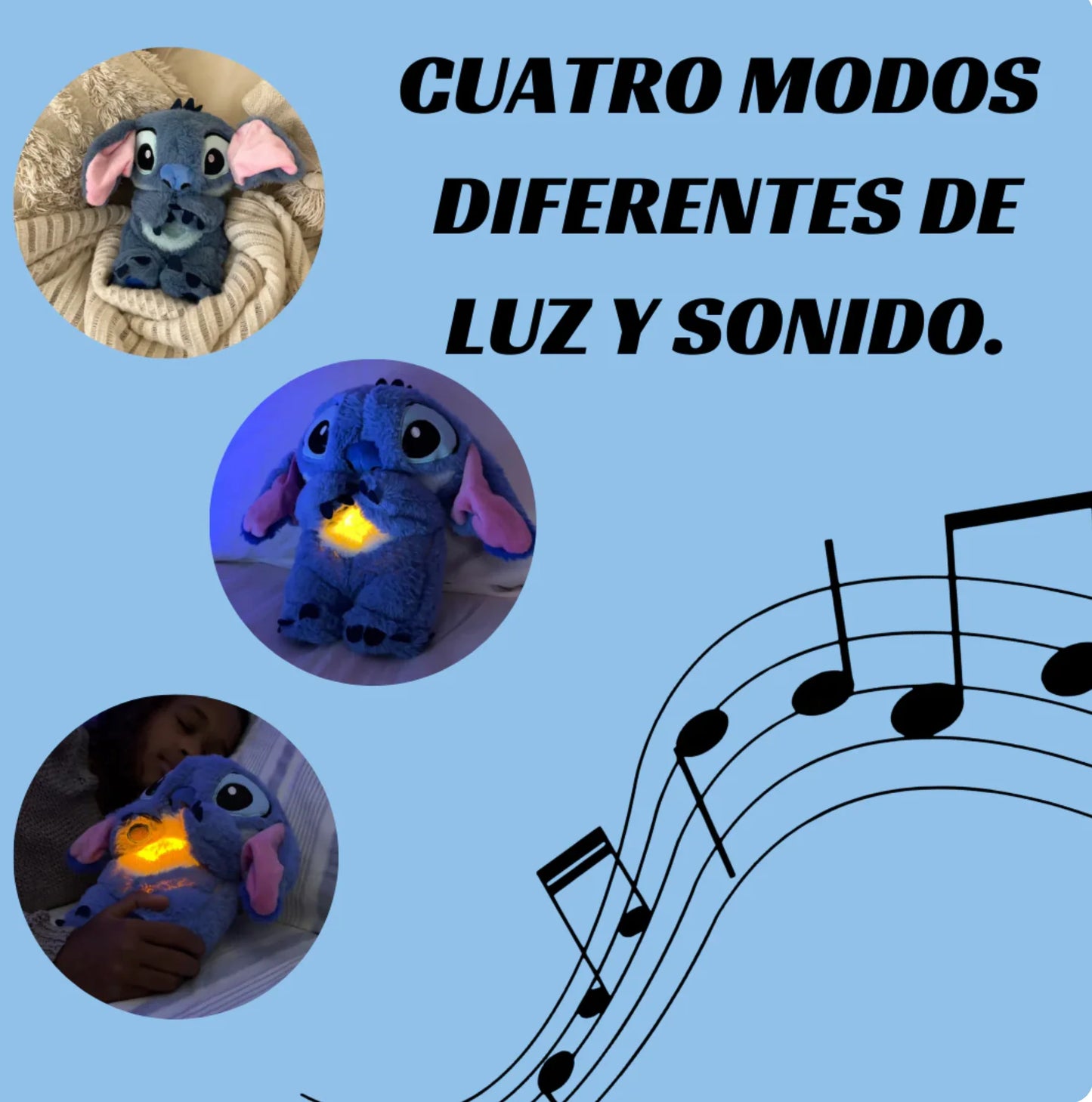 Игрушка Ститч с эффектом дыхания света