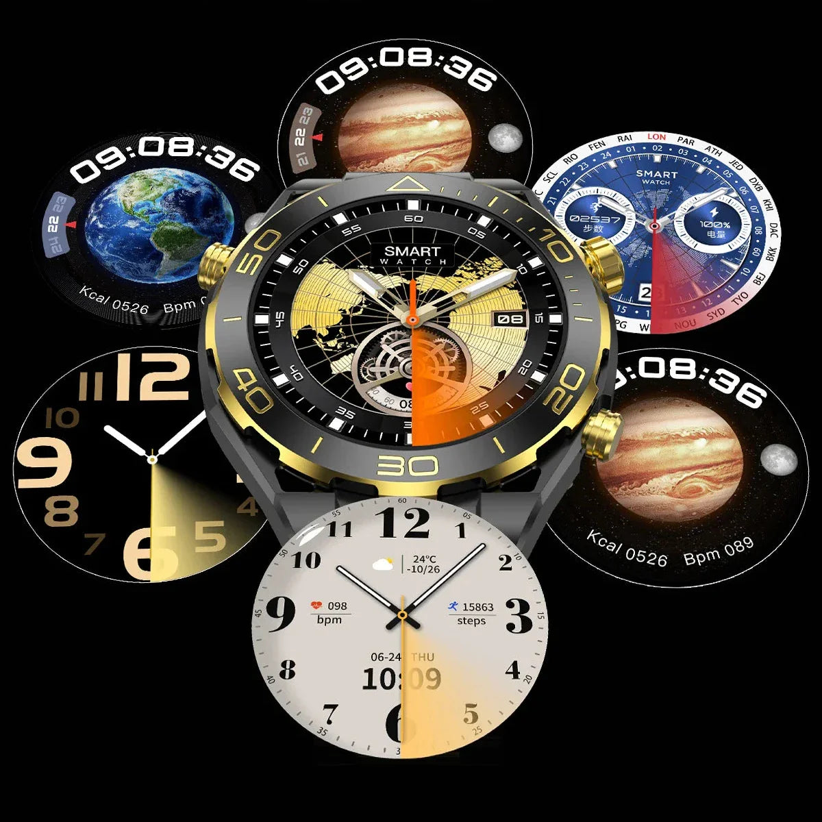 Профессиональные умные часы с круглым корпусом