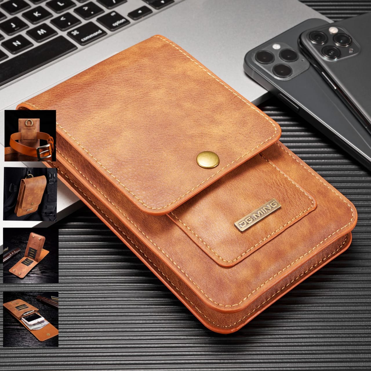 Кожаный чехол для телефона с клипсой для ремня