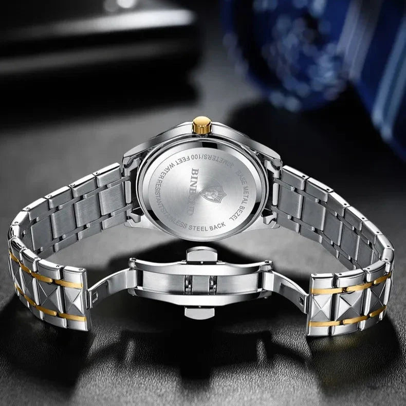 Кварцевые часы из нержавеющей стали BINBOND