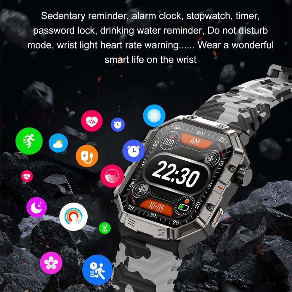 Смарт-часы с большим экраном военный стандарт