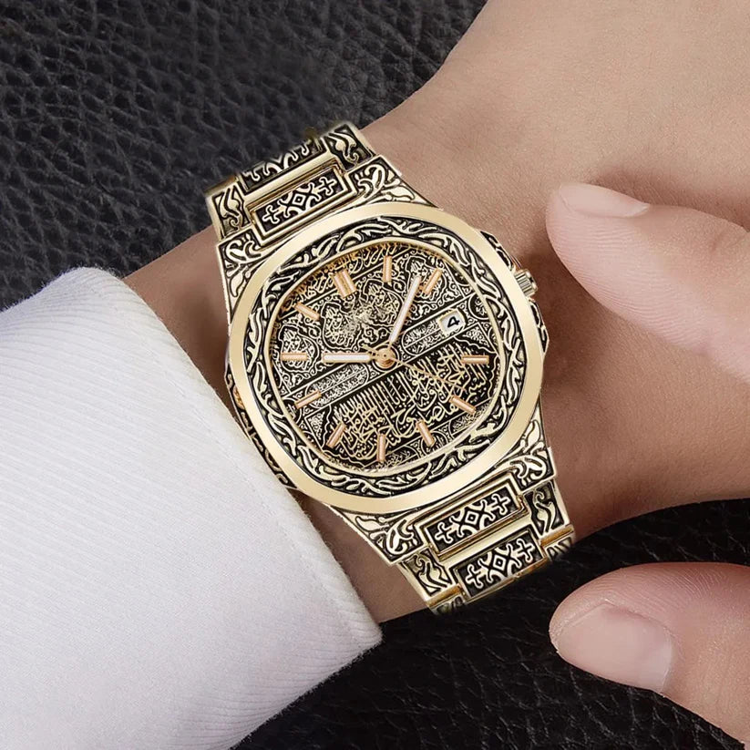 Гравированные мужские кварцевые часы