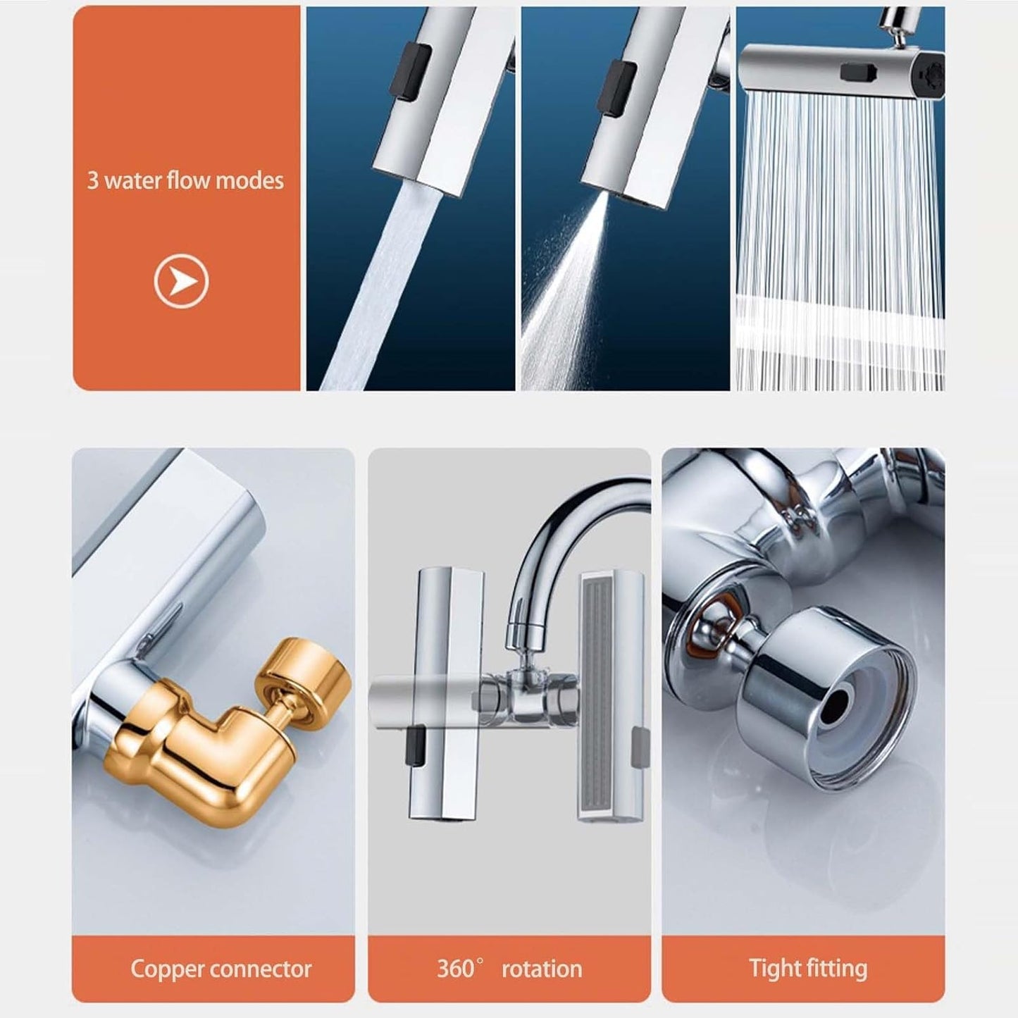 Насадка для крана с 3 режимами