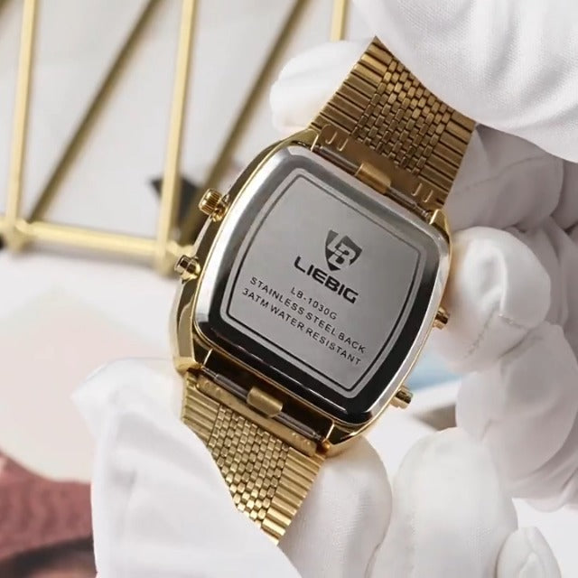 Мужские роскошные часы с аналоговым и цифровым отображением