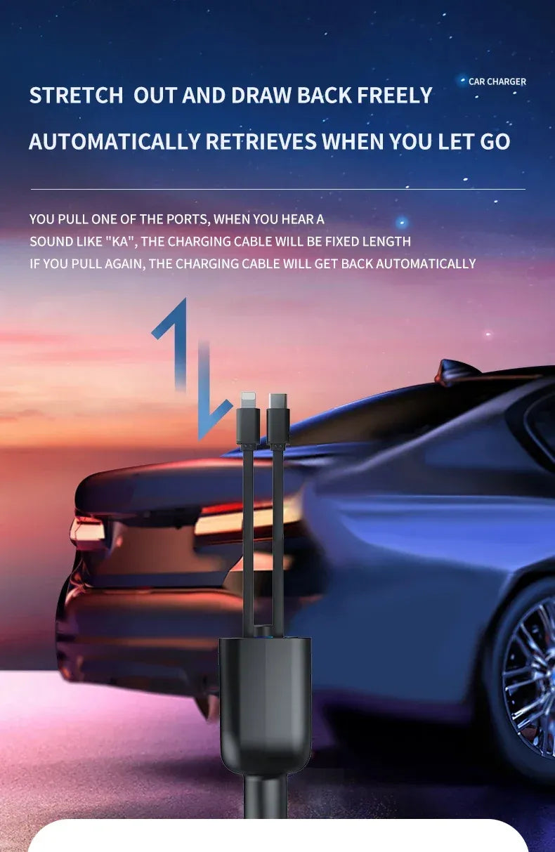 Выдвижное автомобильное зарядное устройство Y4