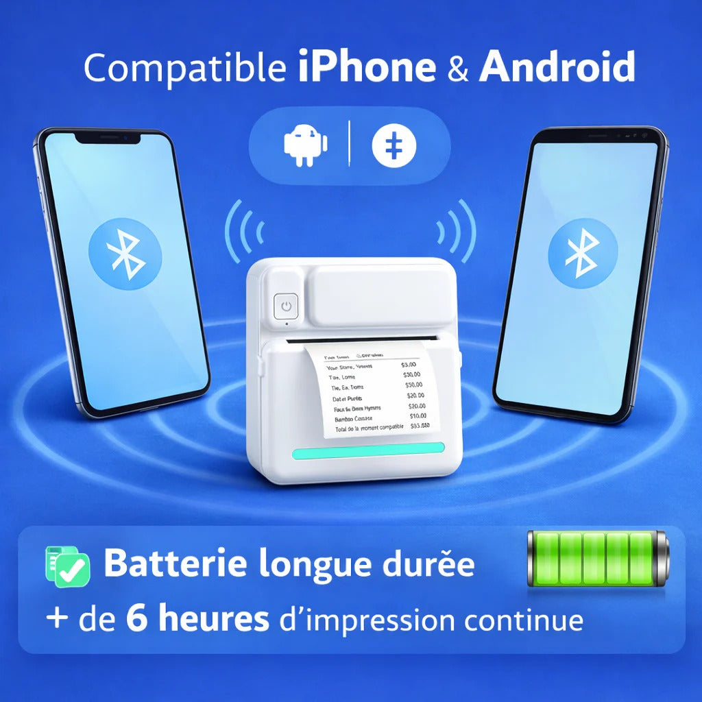 Мини-принтер для этикеток Bluetooth