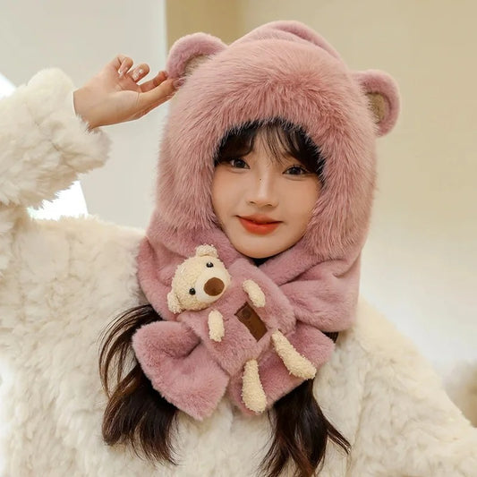 Тёплый комплект шапка и шарф