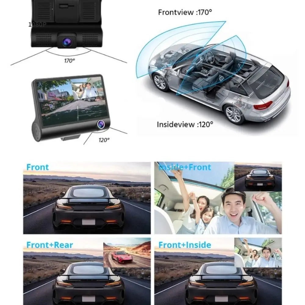 Видеорегистратор с 3 камерами