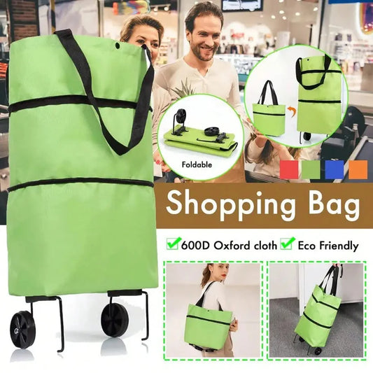 Складная продуктовая сумка на колёсах