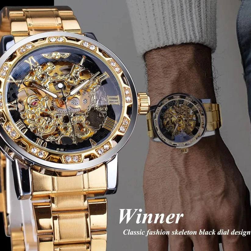 Классические часы Winner со стразами