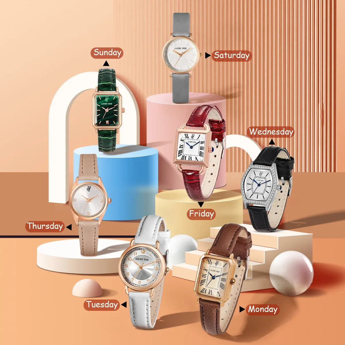 Набор из 7 женских часов