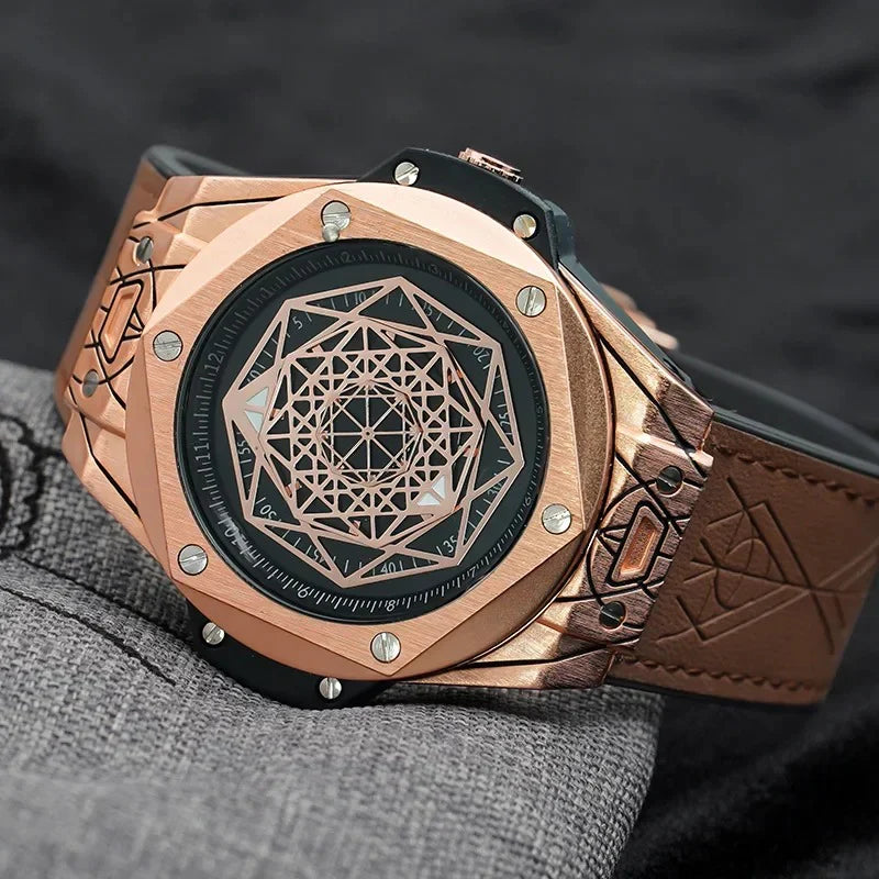 Часы Onola с геометрическим циферблатом