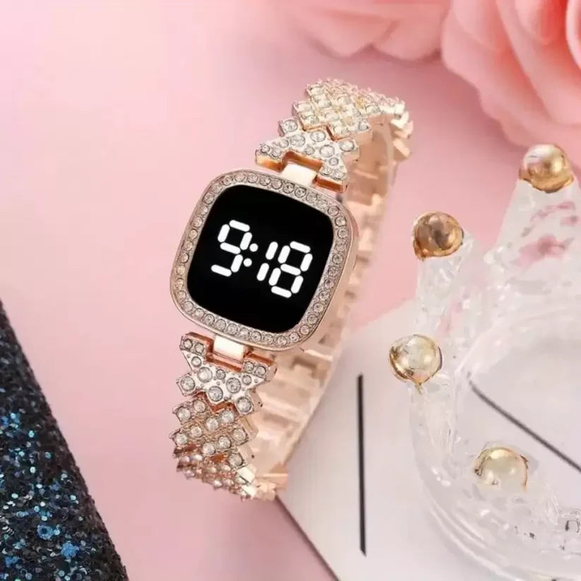 Женские LED-часы с кристаллами