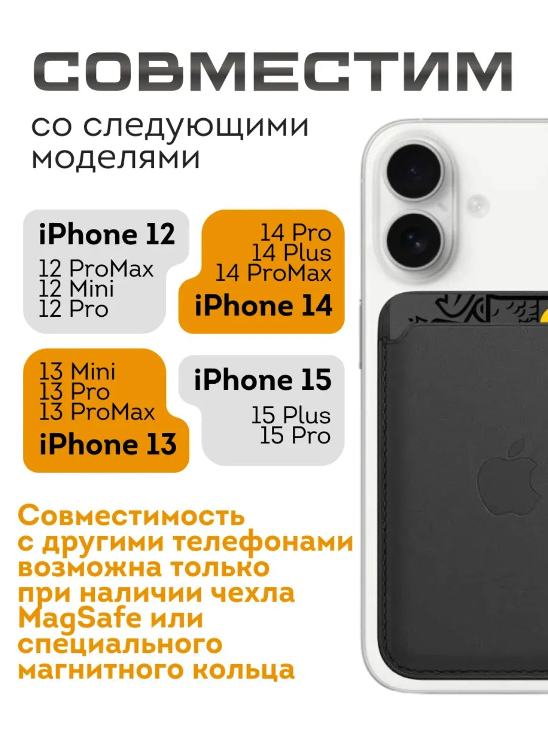 Магнитный держатель карт MagSafe для iPhone