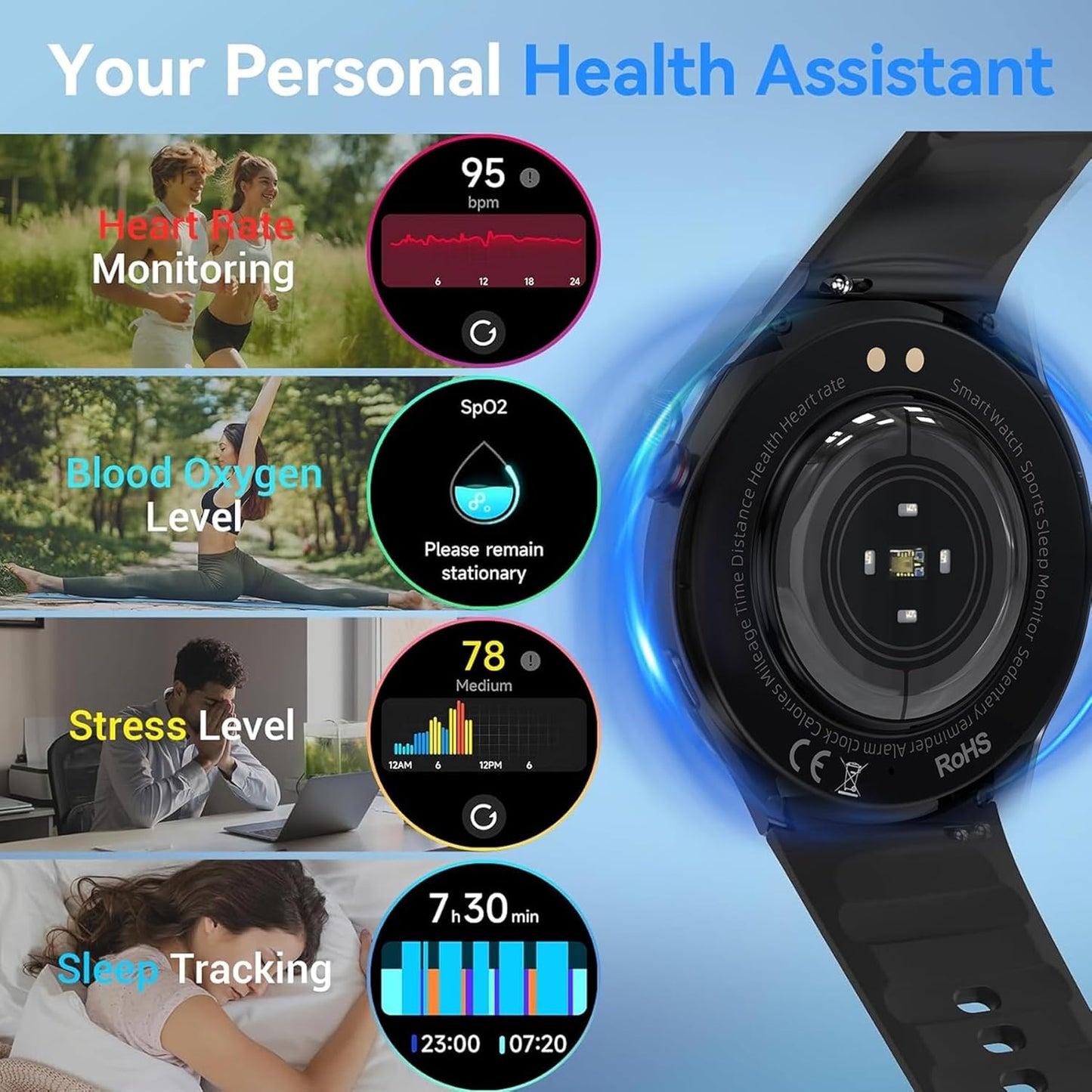 Умные спортивные часы с защитой IP68