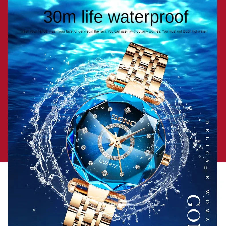 Австрийские женские часы с синим бриллиантом