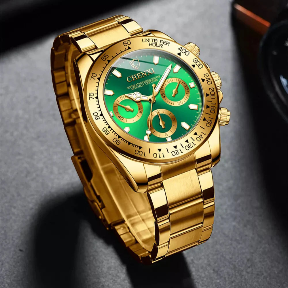 Модные золотые часы CHENXI